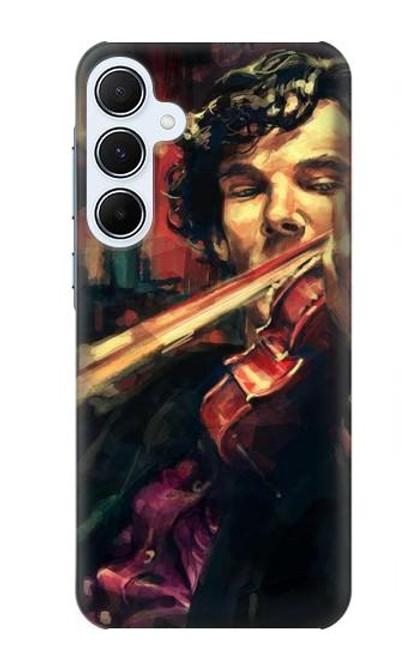 W0723 Violin Art Paint Funda Carcasa Case y Caso Del Tirón Funda para Samsung Galaxy A55 5G