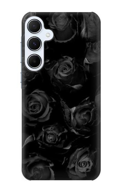 W3153 Black Roses Funda Carcasa Case y Caso Del Tirón Funda para Samsung Galaxy A55 5G