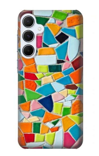 W3391 Abstract Art Mosaic Tiles Graphic Funda Carcasa Case y Caso Del Tirón Funda para Samsung Galaxy A55 5G