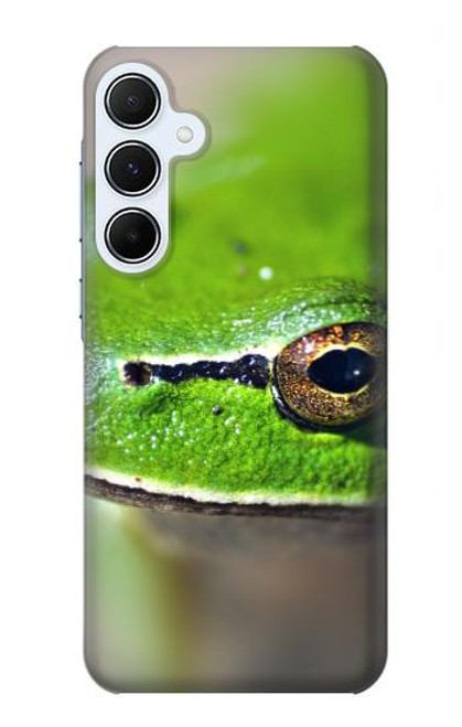 W3845 Green frog Funda Carcasa Case y Caso Del Tirón Funda para Samsung Galaxy A55 5G