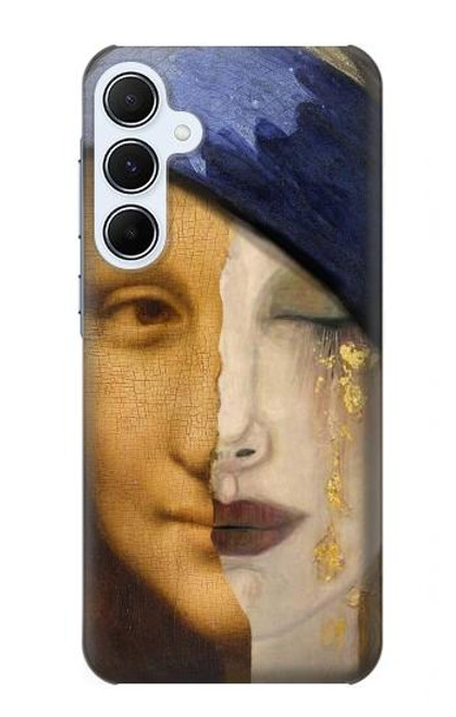 W3853 Mona Lisa Gustav Klimt Vermeer Funda Carcasa Case y Caso Del Tirón Funda para Samsung Galaxy A55 5G