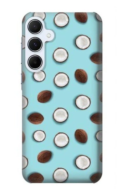 W3860 Coconut Dot Pattern Funda Carcasa Case y Caso Del Tirón Funda para Samsung Galaxy A55 5G