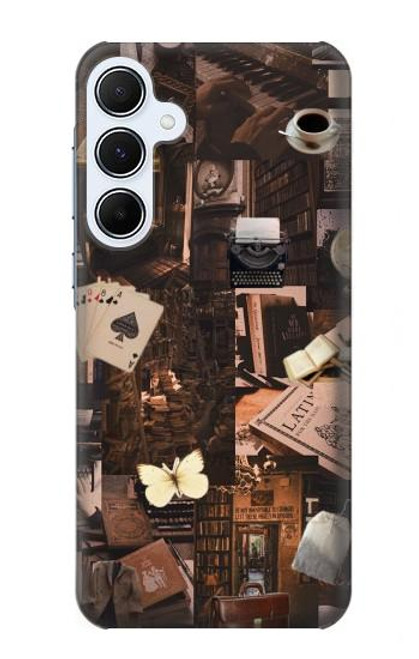 W3877 Dark Academia Funda Carcasa Case y Caso Del Tirón Funda para Samsung Galaxy A55 5G