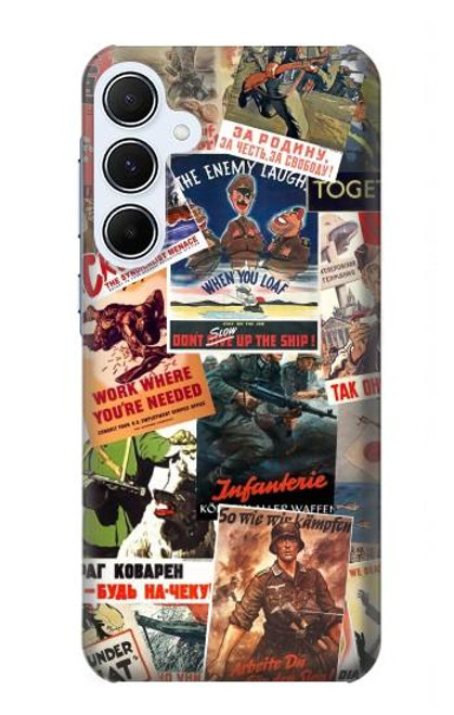 W3905 Vintage Army Poster Funda Carcasa Case y Caso Del Tirón Funda para Samsung Galaxy A55 5G