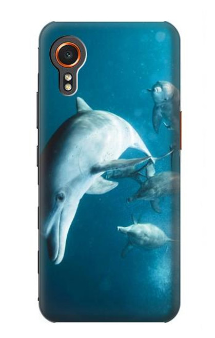W3878 Dolphin Funda Carcasa Case y Caso Del Tirón Funda para Samsung Galaxy Xcover7