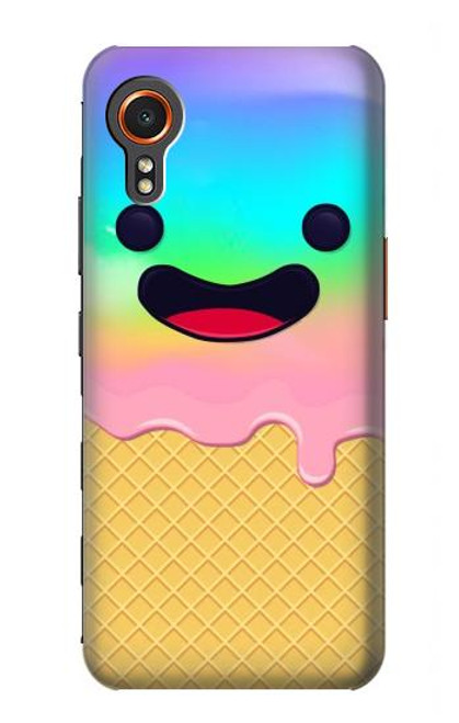 W3939 Ice Cream Cute Smile Funda Carcasa Case y Caso Del Tirón Funda para Samsung Galaxy Xcover7