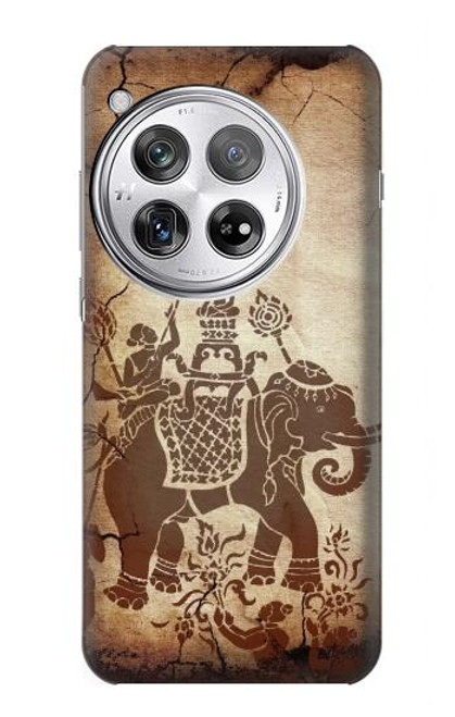 W2102 Thai Art Buddha on Elephant Funda Carcasa Case y Caso Del Tirón Funda para OnePlus 12