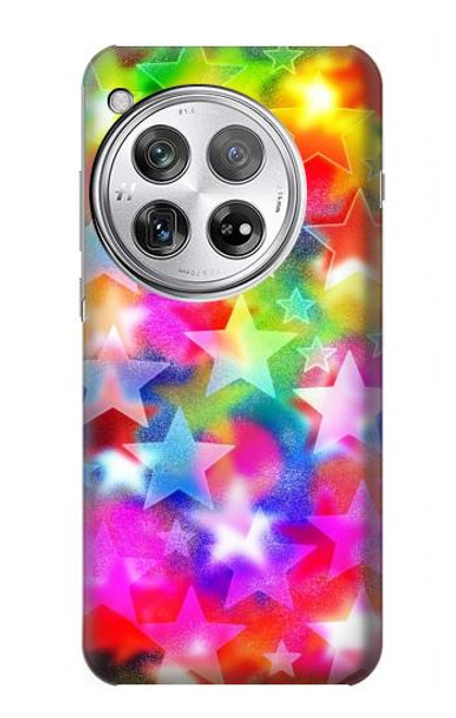 W3292 Colourful Disco Star Funda Carcasa Case y Caso Del Tirón Funda para OnePlus 12