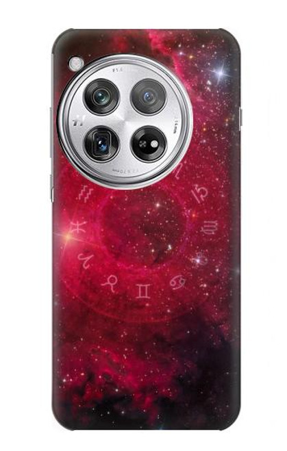 W3368 Zodiac Red Galaxy Funda Carcasa Case y Caso Del Tirón Funda para OnePlus 12