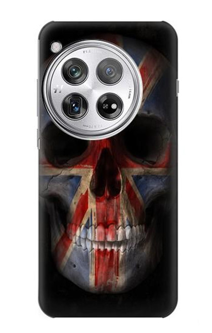 W3848 United Kingdom Flag Skull Funda Carcasa Case y Caso Del Tirón Funda para OnePlus 12