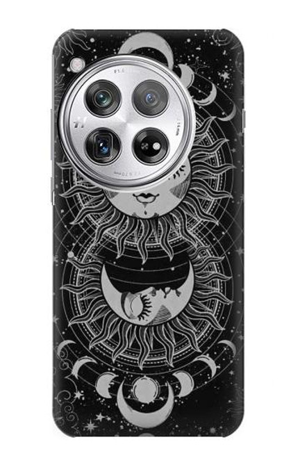 W3854 Mystical Sun Face Crescent Moon Funda Carcasa Case y Caso Del Tirón Funda para OnePlus 12