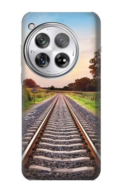 W3866 Railway Straight Train Track Funda Carcasa Case y Caso Del Tirón Funda para OnePlus 12