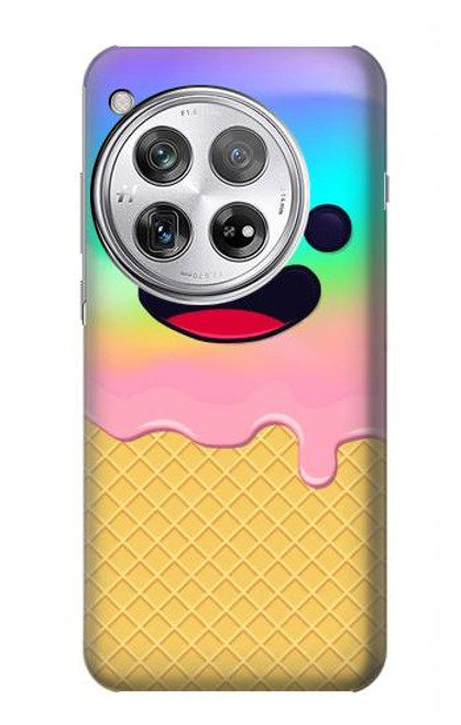 W3939 Ice Cream Cute Smile Funda Carcasa Case y Caso Del Tirón Funda para OnePlus 12