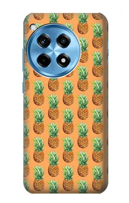 W3258 Pineapple Pattern Funda Carcasa Case y Caso Del Tirón Funda para OnePlus 12R