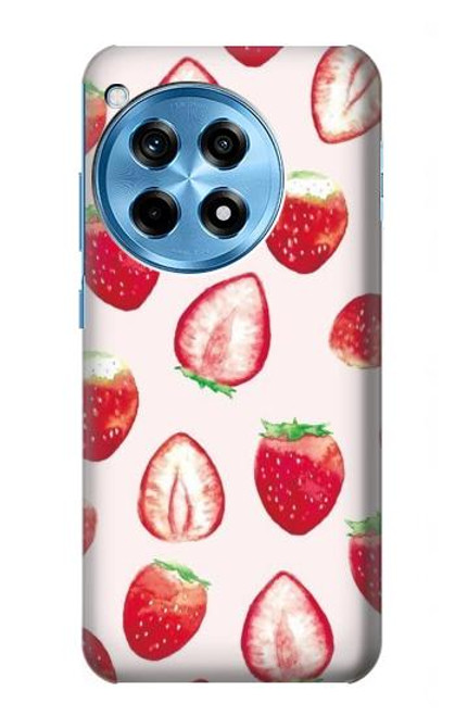 W3481 Strawberry Funda Carcasa Case y Caso Del Tirón Funda para OnePlus 12R