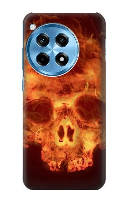 W3881 Fire Skull Funda Carcasa Case y Caso Del Tirón Funda para OnePlus 12R