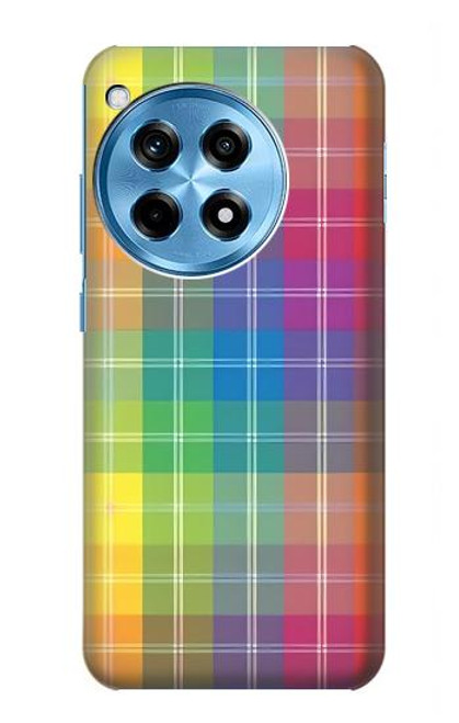 W3942 LGBTQ Rainbow Plaid Tartan Funda Carcasa Case y Caso Del Tirón Funda para OnePlus 12R