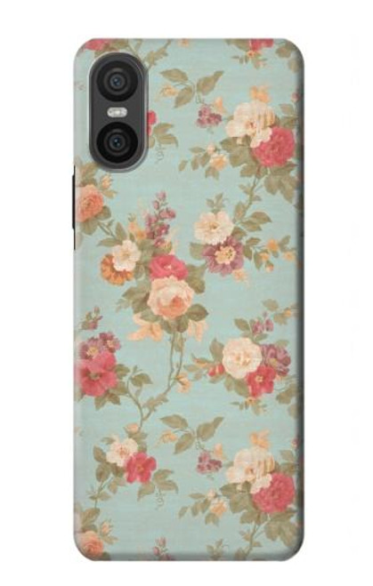 W3910 Vintage Rose Funda Carcasa Case y Caso Del Tirón Funda para Sony Xperia 10 VI