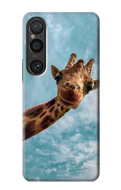 W3680 Cute Smile Giraffe Funda Carcasa Case y Caso Del Tirón Funda para Sony Xperia 1 VI