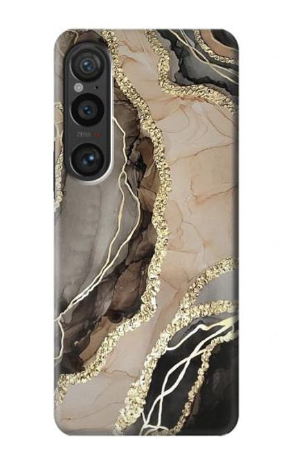 W3700 Marble Gold Graphic Printed Funda Carcasa Case y Caso Del Tirón Funda para Sony Xperia 1 VI