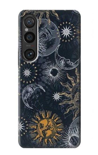 W3702 Moon and Sun Funda Carcasa Case y Caso Del Tirón Funda para Sony Xperia 1 VI