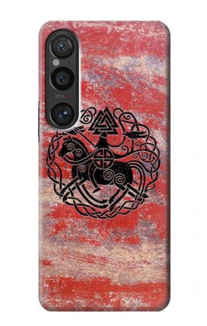 W3831 Viking Norse Ancient Symbol Funda Carcasa Case y Caso Del Tirón Funda para Sony Xperia 1 VI