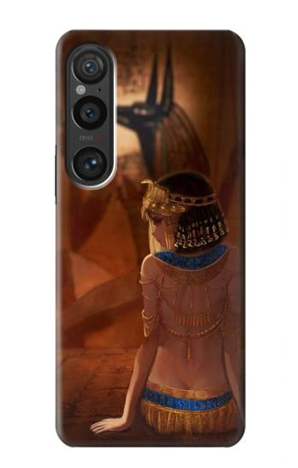 W3919 Egyptian Queen Cleopatra Anubis Funda Carcasa Case y Caso Del Tirón Funda para Sony Xperia 1 VI