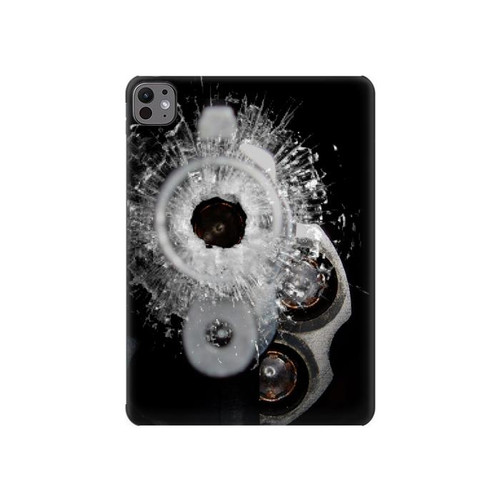 W2387 Gun Bullet Hole Glass Funda Carcasa Case para iPad Pro 11 (2024)