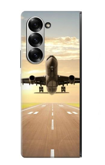 W3837 Airplane Take off Sunrise Funda Carcasa Case y Caso Del Tirón Funda para Samsung Galaxy Z Fold 6