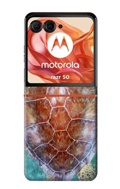 W1424 Sea Turtle Funda Carcasa Case y Caso Del Tirón Funda para Motorola Razr 50