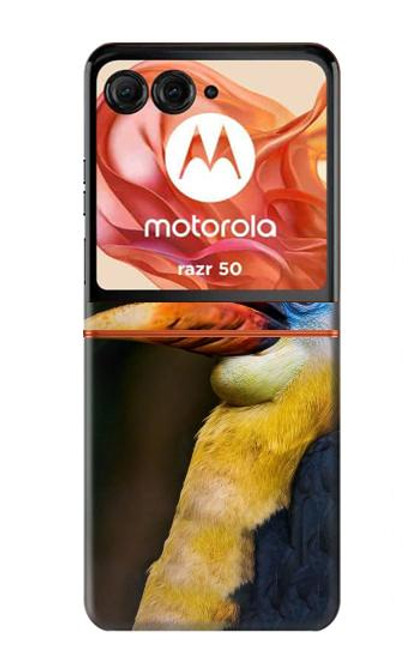 W3876 Colorful Hornbill Funda Carcasa Case y Caso Del Tirón Funda para Motorola Razr 50