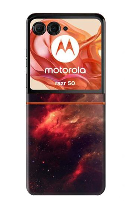 W3897 Red Nebula Space Funda Carcasa Case y Caso Del Tirón Funda para Motorola Razr 50