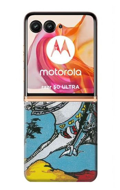 W3731 Tarot Card Knight of Swords Funda Carcasa Case y Caso Del Tirón Funda para Motorola Razr 50 Ultra