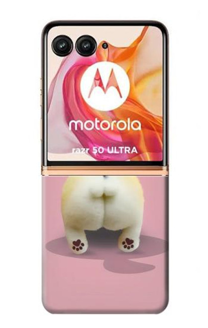 W3923 Cat Bottom Rainbow Tail Funda Carcasa Case y Caso Del Tirón Funda para Motorola Razr 50 Ultra