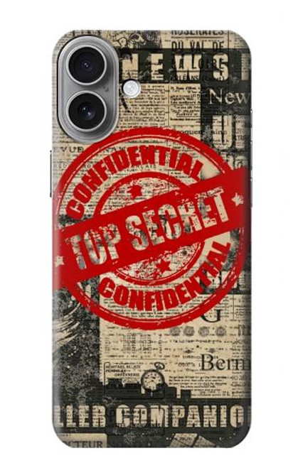 W3937 Text Top Secret Art Vintage Funda Carcasa Case y Caso Del Tirón Funda para iPhone 16 plus