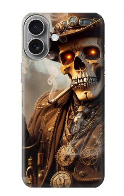 W3949 Steampunk Skull Smoking Funda Carcasa Case y Caso Del Tirón Funda para iPhone 16 plus