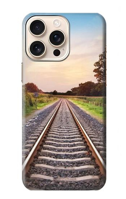 W3866 Railway Straight Train Track Funda Carcasa Case y Caso Del Tirón Funda para iPhone 16 pro max