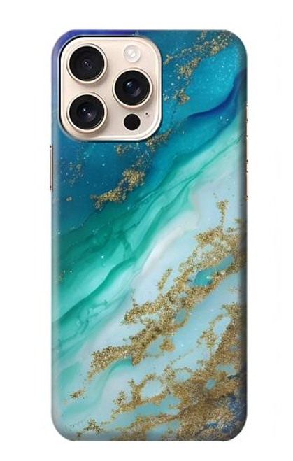 W3920 Abstract Ocean Blue Color Mixed Emerald Funda Carcasa Case y Caso Del Tirón Funda para iPhone 16 pro max