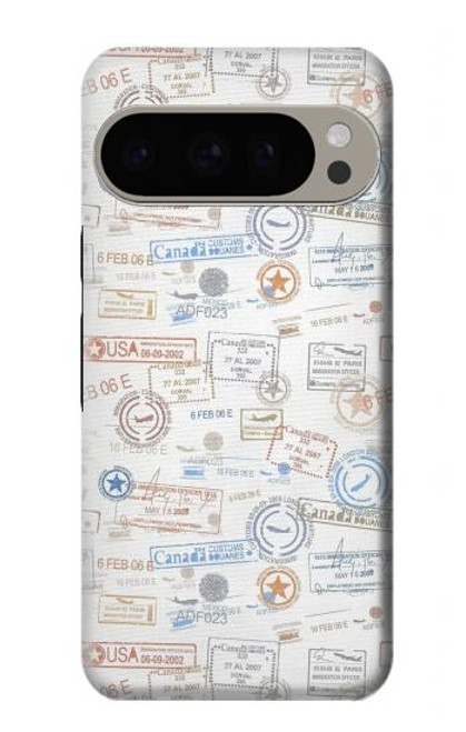 W3903 Travel Stamps Funda Carcasa Case y Caso Del Tirón Funda para Google Pixel 9 Pro