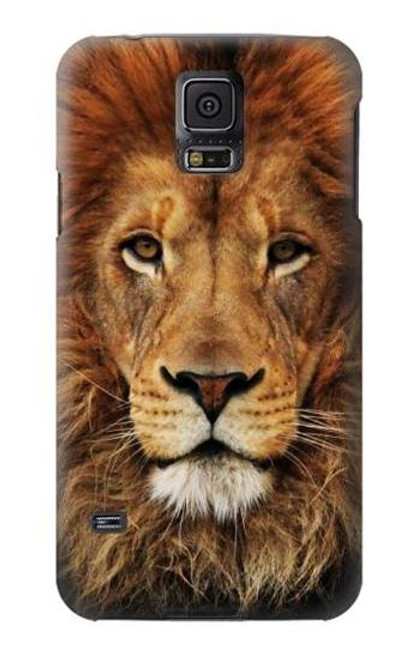 W2870 Lion King of Beasts Funda Carcasa Case y Caso Del Tirón Funda para Samsung Galaxy S5