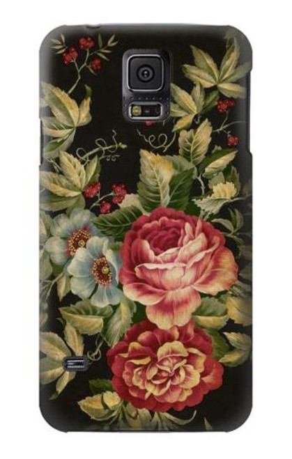 W3013 Vintage Antique Roses Funda Carcasa Case y Caso Del Tirón Funda para Samsung Galaxy S5