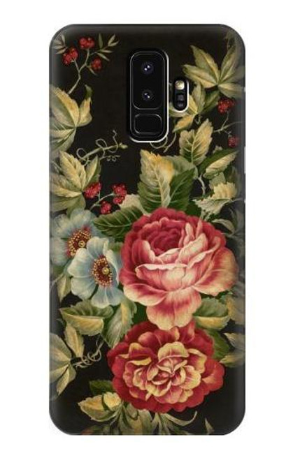 W3013 Vintage Antique Roses Funda Carcasa Case y Caso Del Tirón Funda para Samsung Galaxy S9 Plus