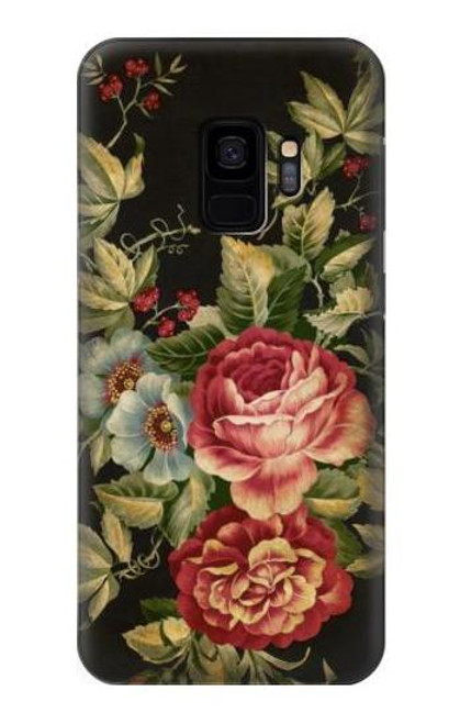 W3013 Vintage Antique Roses Funda Carcasa Case y Caso Del Tirón Funda para Samsung Galaxy S9