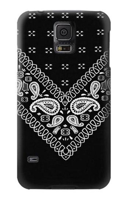 W3363 Bandana Black Pattern Funda Carcasa Case y Caso Del Tirón Funda para Samsung Galaxy S5