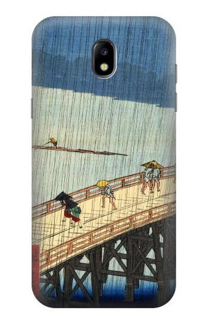 W3347 Utagawa Hiroshige Sudden shower Funda Carcasa Case y Caso Del Tirón Funda para Samsung Galaxy J5 (2017) EU Version