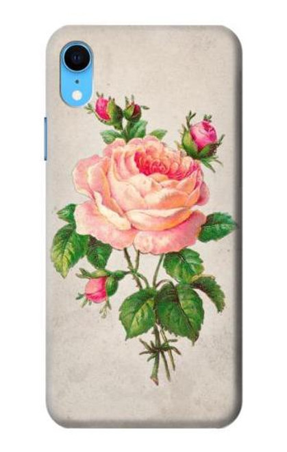 W3079 Vintage Pink Rose Funda Carcasa Case y Caso Del Tirón Funda para iPhone XR