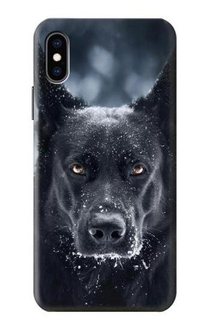 W3168 German Shepherd Black Dog Funda Carcasa Case y Caso Del Tirón Funda para iPhone X, iPhone XS