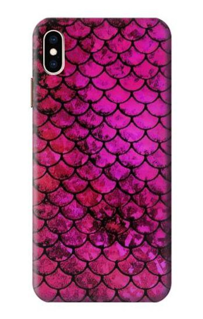 W3051 Pink Mermaid Fish Scale Funda Carcasa Case y Caso Del Tirón Funda para iPhone XS Max