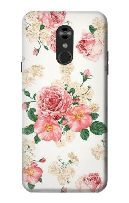 W1859 Rose Pattern Funda Carcasa Case y Caso Del Tirón Funda para LG Q Stylo 4, LG Q Stylus