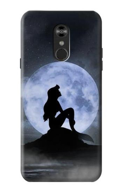 W2668 Mermaid Silhouette Moon Night Funda Carcasa Case y Caso Del Tirón Funda para LG Q Stylo 4, LG Q Stylus